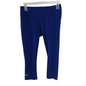 Under Armour Womens Athletic Leggings Compression Workout Pants Blue Capri XS